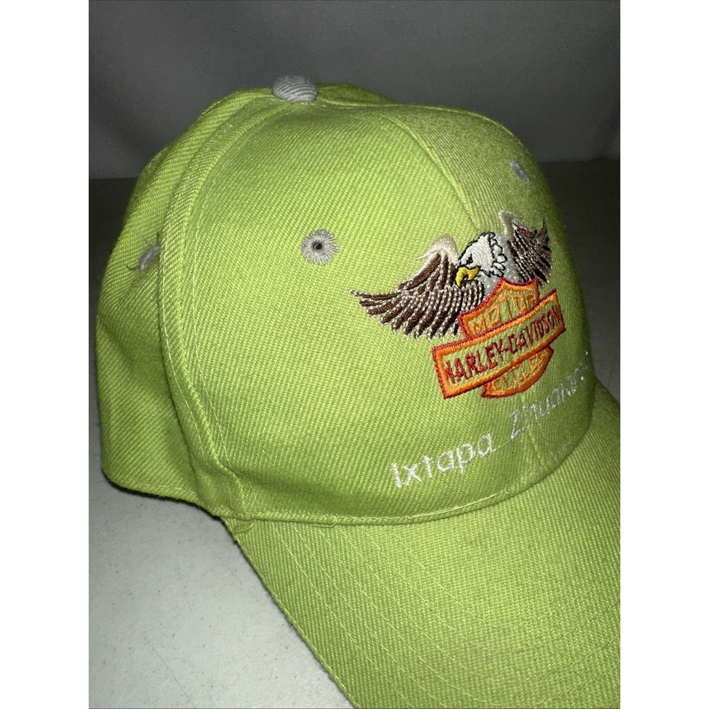 Harley Davidson Motorcycle Ixtapa Orange Gold Cap HD Eagle Emblem Hat Biker READ - Picture 6 of 13